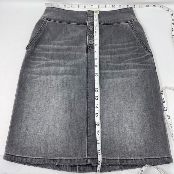 Prana Aubrey Denim Skirt Charcoal Gray Cotton Mini Length Skirt Size 0 Stretch - Picture 7 of 13